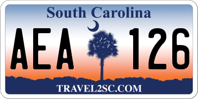 SC license plate AEA126
