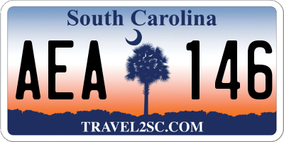 SC license plate AEA146