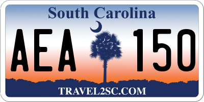 SC license plate AEA150