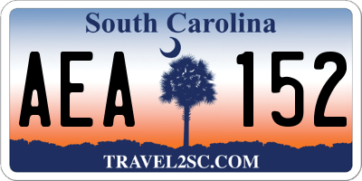 SC license plate AEA152