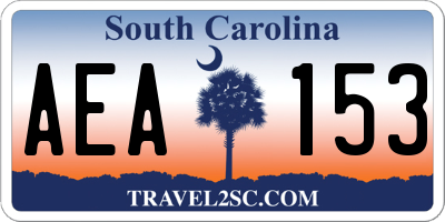 SC license plate AEA153