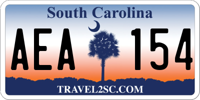 SC license plate AEA154