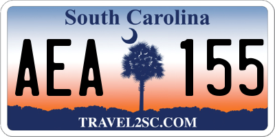SC license plate AEA155