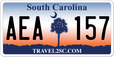 SC license plate AEA157