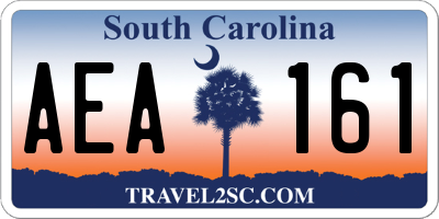 SC license plate AEA161