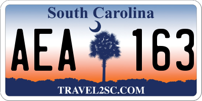 SC license plate AEA163