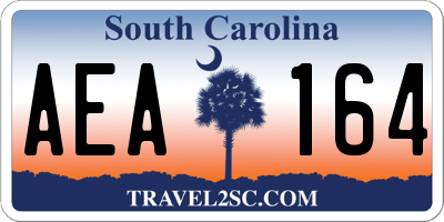 SC license plate AEA164