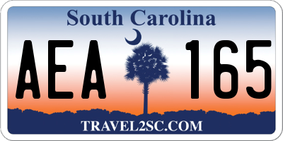 SC license plate AEA165