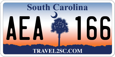 SC license plate AEA166