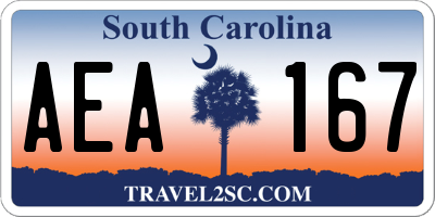 SC license plate AEA167