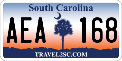 SC license plate AEA168