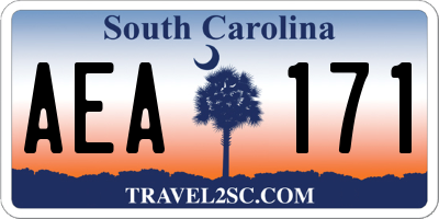SC license plate AEA171