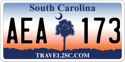 SC license plate AEA173