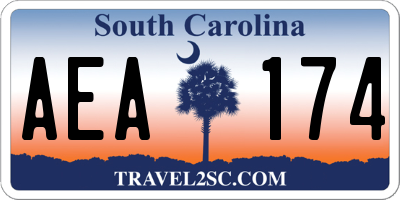 SC license plate AEA174