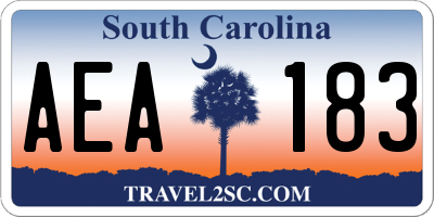 SC license plate AEA183