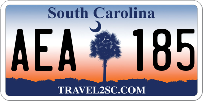 SC license plate AEA185