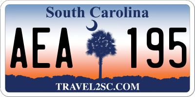 SC license plate AEA195