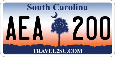 SC license plate AEA200