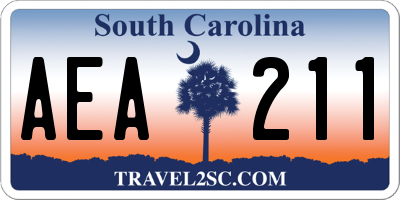 SC license plate AEA211