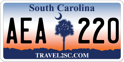 SC license plate AEA220