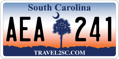 SC license plate AEA241