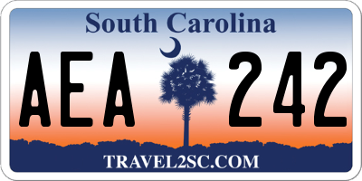 SC license plate AEA242