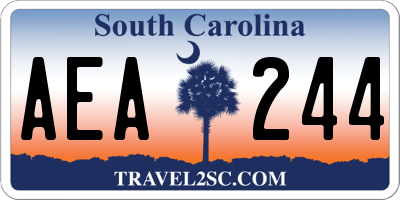 SC license plate AEA244