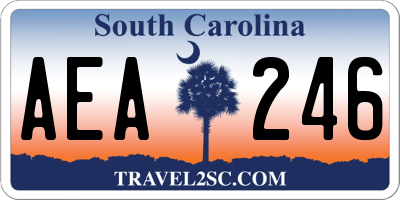 SC license plate AEA246