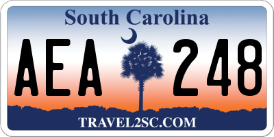 SC license plate AEA248