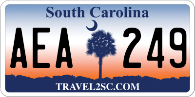 SC license plate AEA249