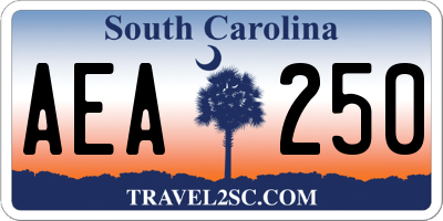SC license plate AEA250