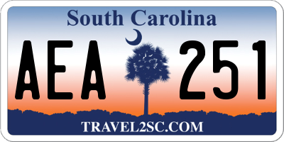 SC license plate AEA251