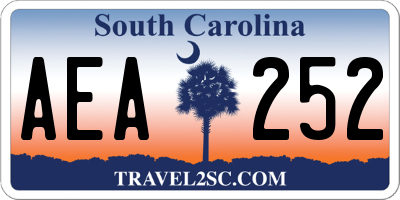 SC license plate AEA252