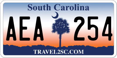 SC license plate AEA254