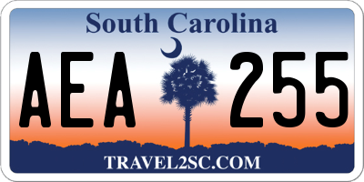 SC license plate AEA255