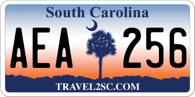 SC license plate AEA256