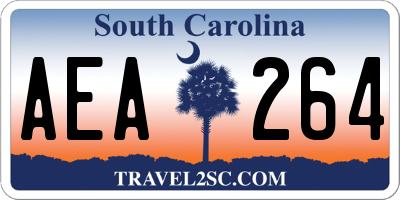 SC license plate AEA264