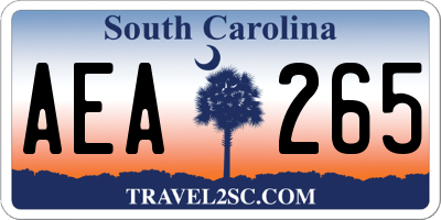 SC license plate AEA265