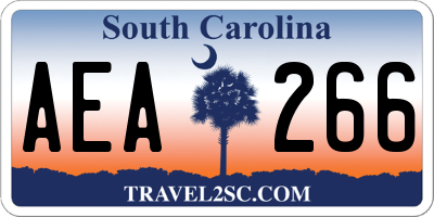 SC license plate AEA266