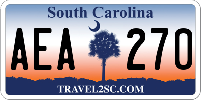 SC license plate AEA270