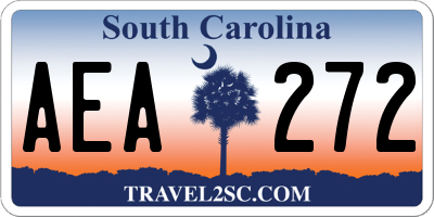 SC license plate AEA272
