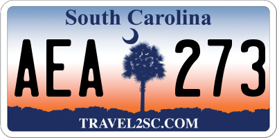 SC license plate AEA273