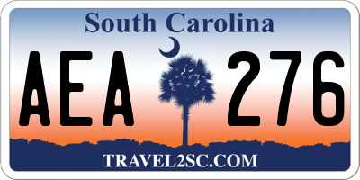 SC license plate AEA276