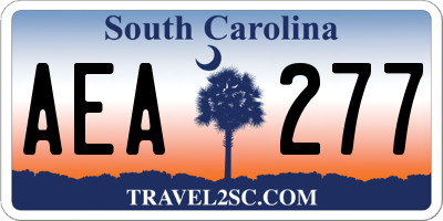 SC license plate AEA277