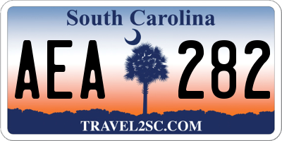 SC license plate AEA282