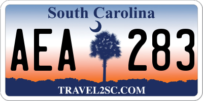 SC license plate AEA283