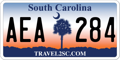 SC license plate AEA284