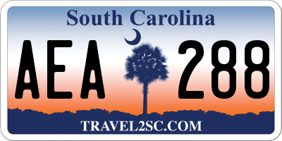SC license plate AEA288