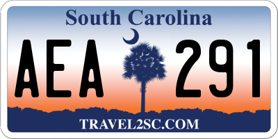 SC license plate AEA291