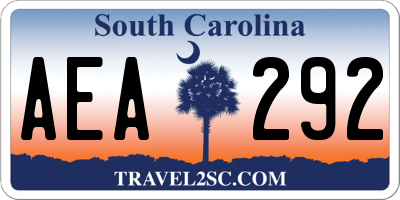 SC license plate AEA292